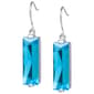 Aqua Crystal Rectangle Drop Earrings - image 1
