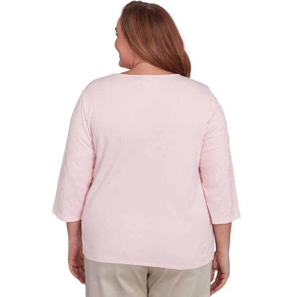 Plus Size Alfred Dunner Coming Up Roses Asymmetric Floral Top
