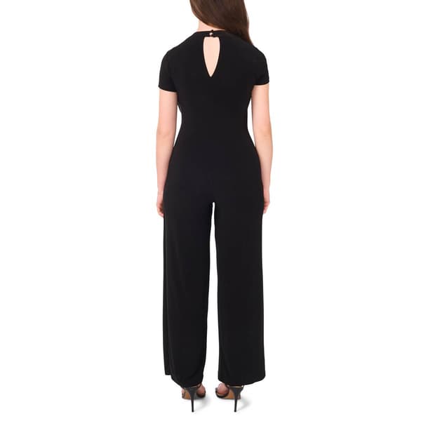 Womens MSK Short Sleeve Solid Wrap Jumpsuit