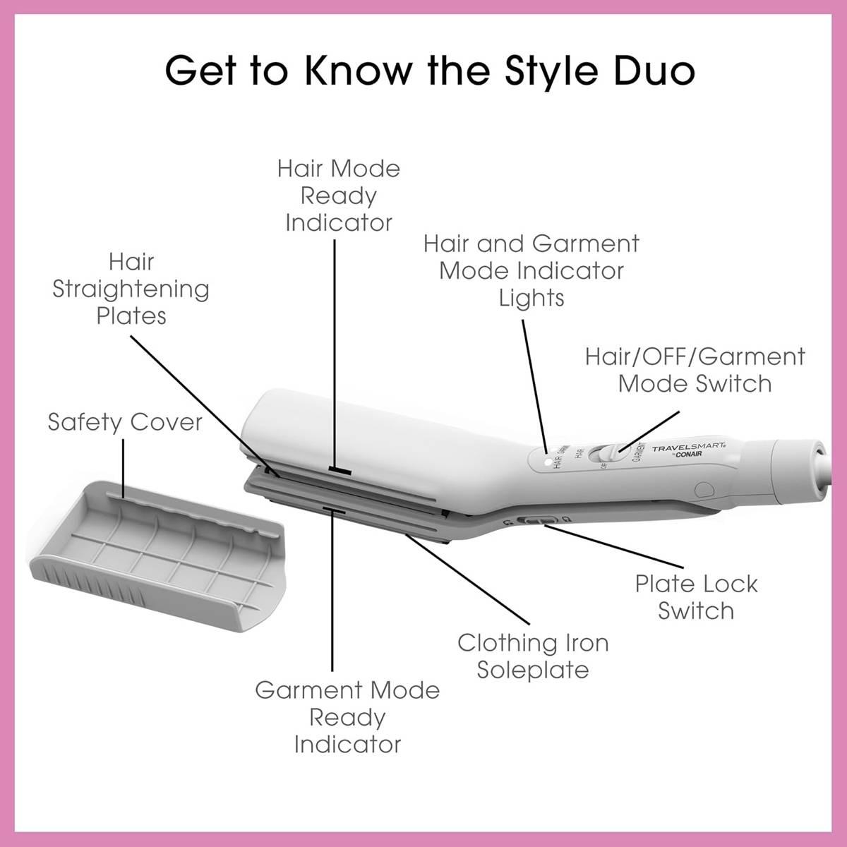 Conair® 2-in-1 Travel and Flat Mini Iron