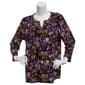 Womens Napa Valley 3/4 Sleeve Floral Leaf Split Neck Blouse - image 1