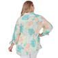 Plus Size Ruby Rd. Wovens 3/4 Tie Sleeve Leaf Casual Button Down - image 2