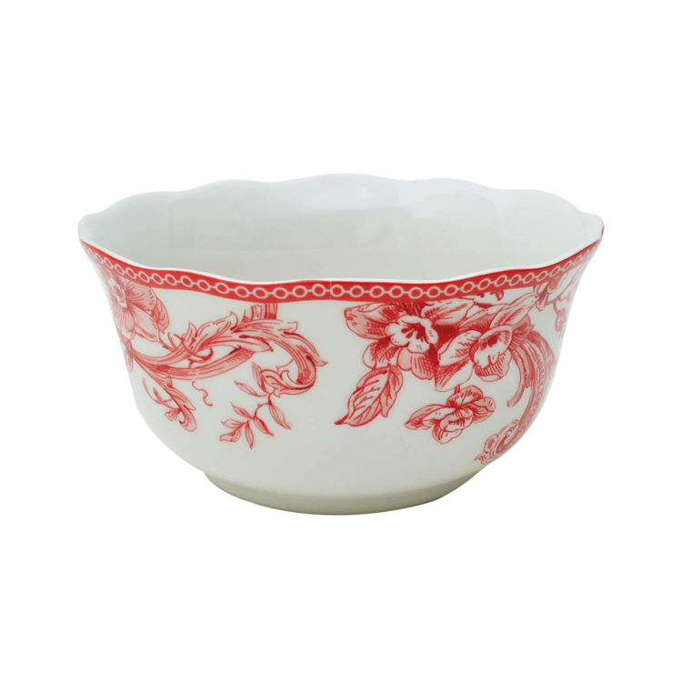 222 Fifth Christmas Lane 16pc. Porcelain Red Dinnerware Set