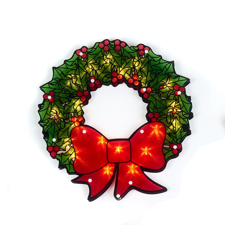 Sienna Glazed 35 Light Window Wreath - 18 in.