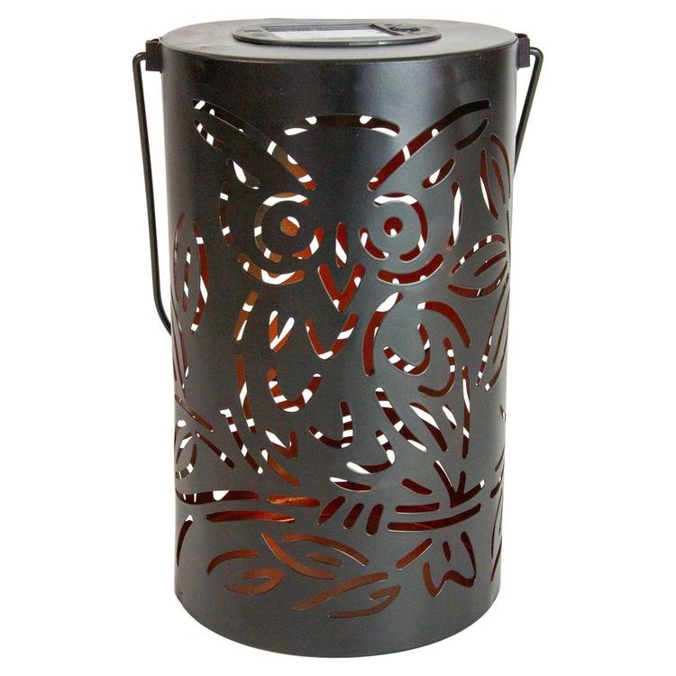 Northlight Seasonal 8in. Owl Outdoor Solar Lantern with Handle