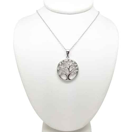 Sterling Silver CZ Tree of Life Necklace