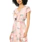 Womens MSK Short Sleeve Belt Waist Floral Midi Dress - image 4