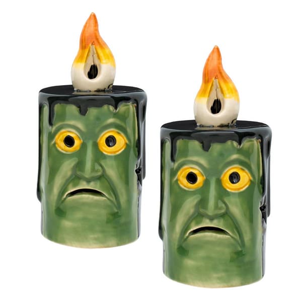 National Tree Frankenstein Porcelain LED Candle - Set of 2 - image 
