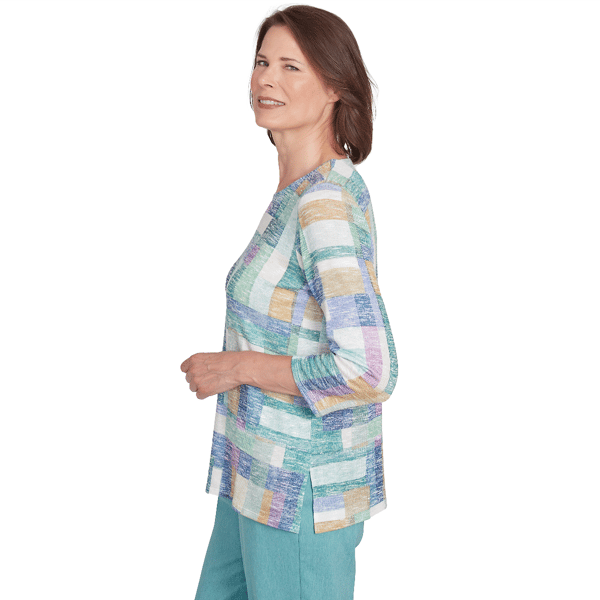 Womens Lake Victoria 3/4 Sleeve Hues Color Block Tee