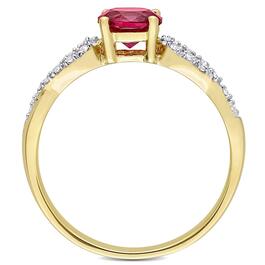Gemstone Classics&#8482; 10kt. Gold Diamond & Lab Created Ruby Ring