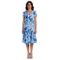 Womens Sami & Jo Short Sleeve Floral Horseshoe Neck A-Line Dress - image 1