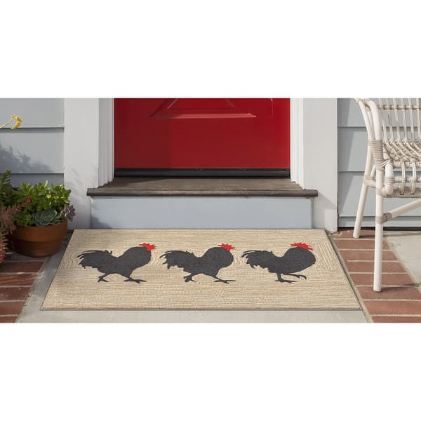 Liora Manne Frontporch Roosters Indoor/Outdoor Accent Rug