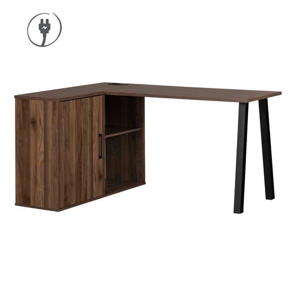 South Shore Zolten Natural Walnut L-Shaped Desk - image 