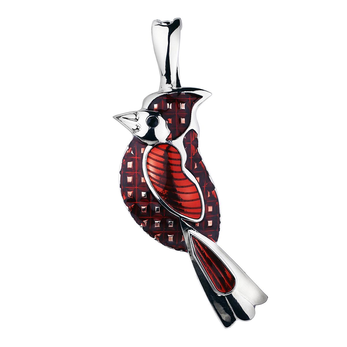 Wearable Art Silver-Tone Cardinal Enhancer Pendant