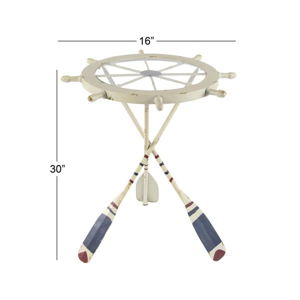 9th & Pike® White Coastal Metal Accent Table