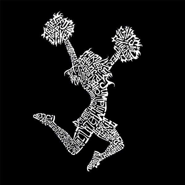 Womens LA Pop Art Cheer Word Art Graphic Tee