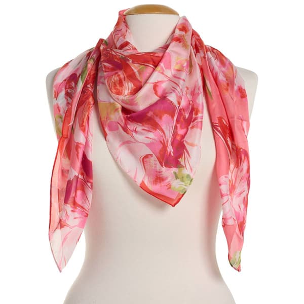 Womens Vince Camuto Floral Ikat Oblong Square Scarf