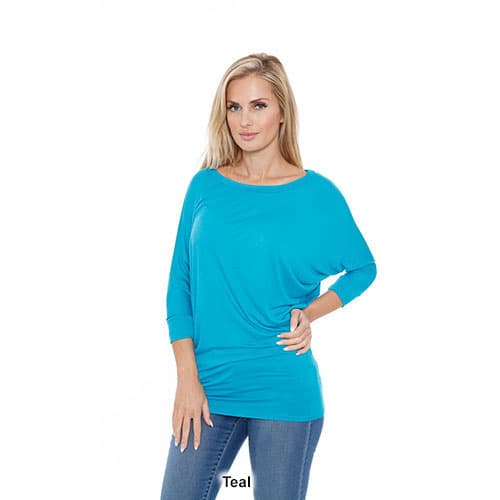 Womens White Mark Banded Dolman Center Marled Top