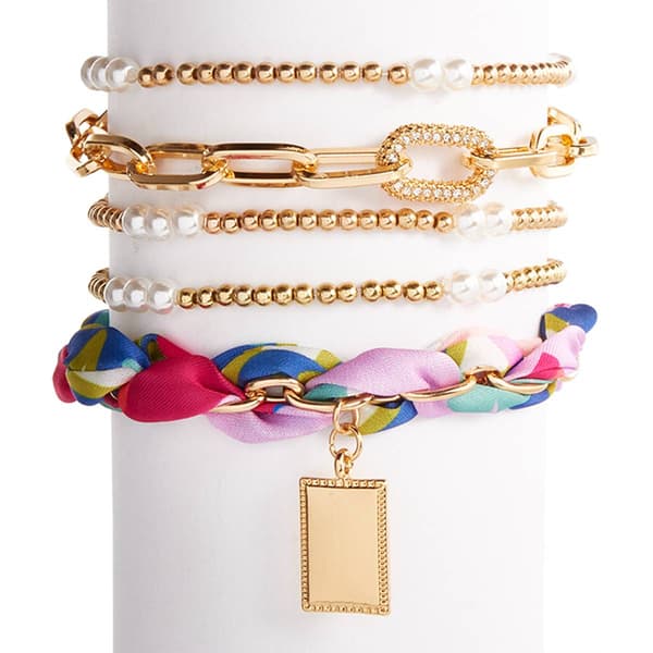 Ashley Cooper(tm) 5pc. Scarf Bracelet Set with Charms - image 