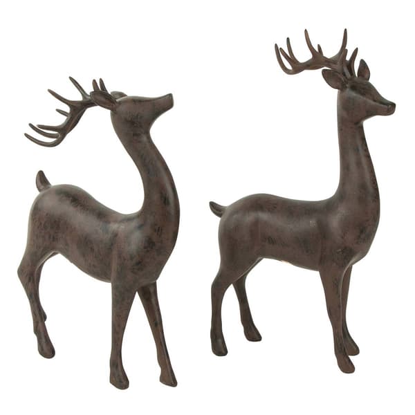 Northlight Seasonal 14in. Deer Christmas Figurines - Set of 2