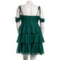 Juniors Plus Emerald Sundae Glitter Tulle Tiered Skater Dress - image 3