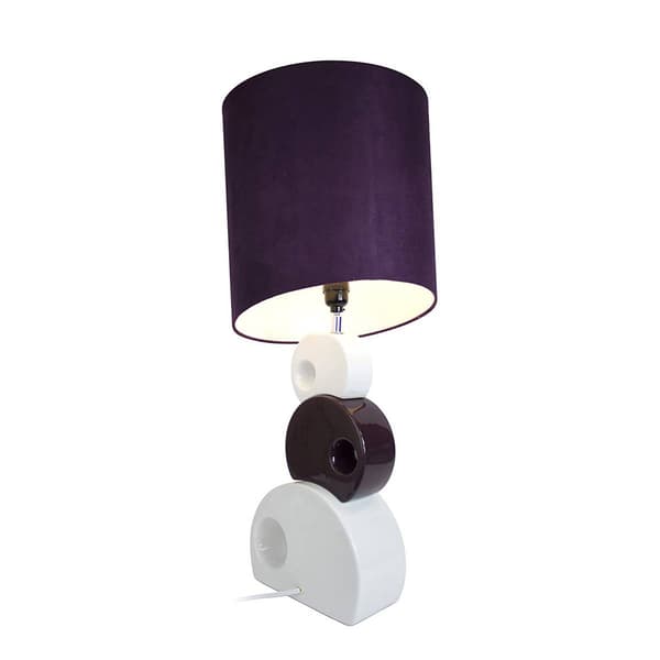 Elegant Designs Purple/White Stacked Circle Ceramic Table Lamp