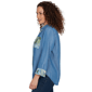 Womens Alfred Dunner Indigo Girls Button Front Denim Blouse - image 4
