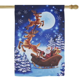Northlight Santa''s Reindeer-Drawn Sleigh Ride House Flag