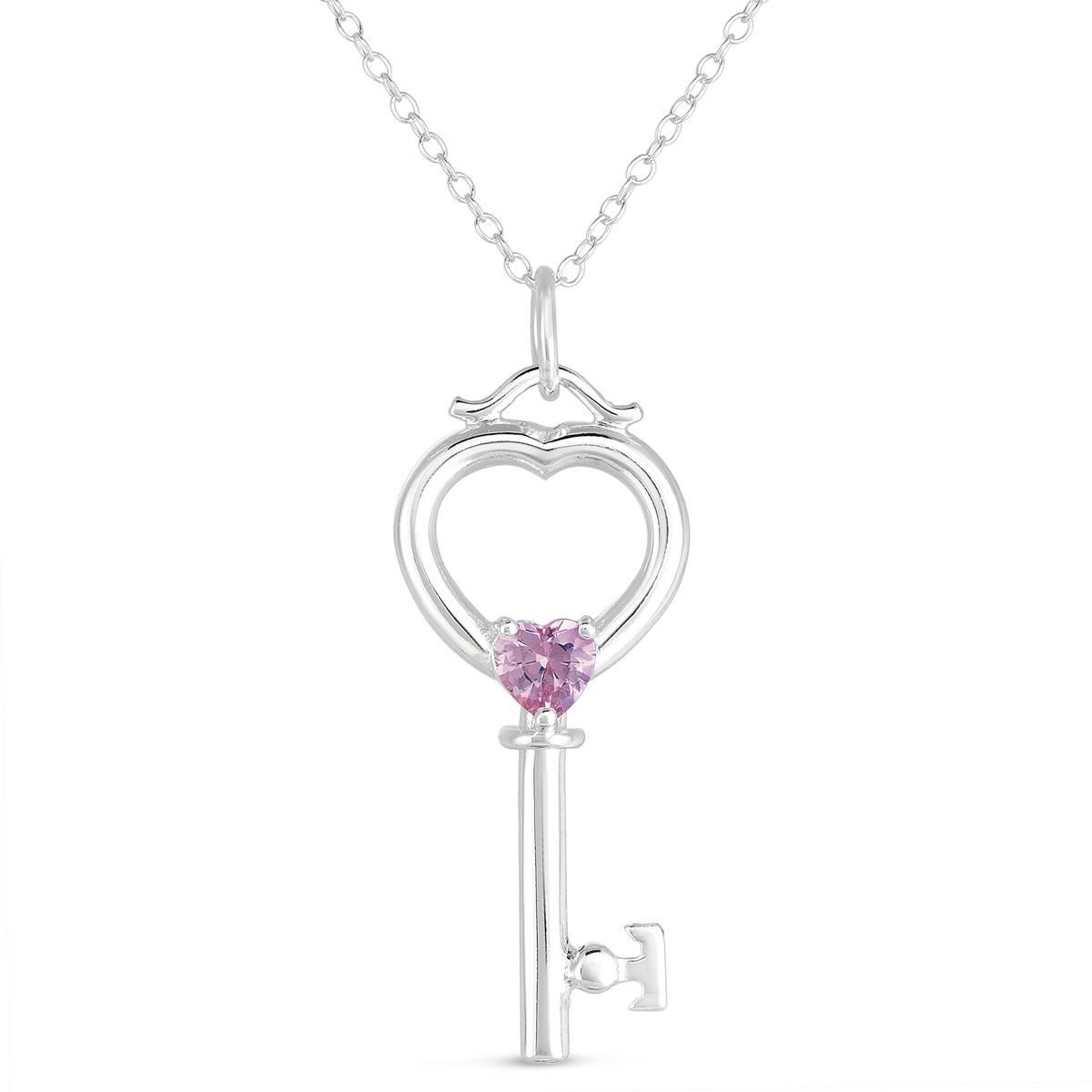 Forever New Sterling Silver CZ Key Pendant