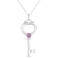 Forever New Sterling Silver Cubic Zirconia Key Pendant - image 1