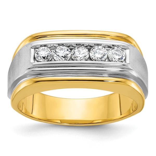 Mens Diamond Classics(tm) 10kt. IBGoodman 1/2 ctw 5 Diamond Ring - image 