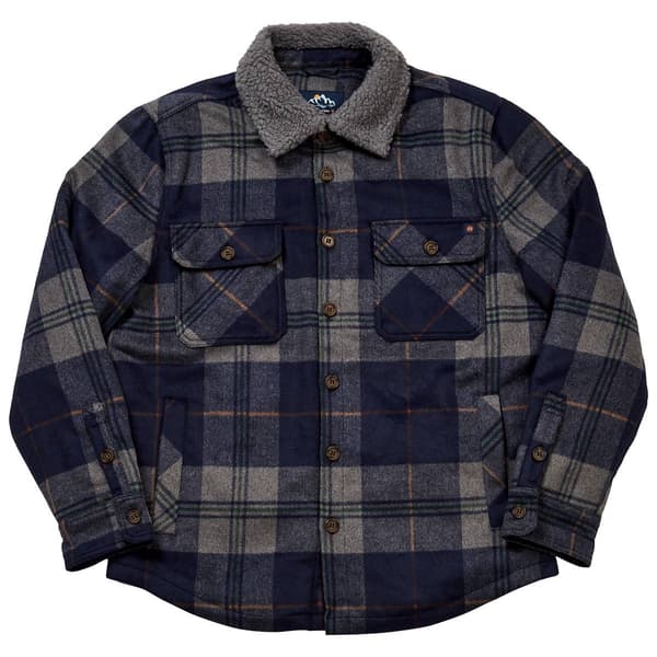 Mens Mountain and Isles Faux Wool Plaid Jacket - image 