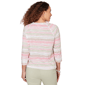 Womens Hearts of Palm Bloom Service Tie Neck Stripe Blouse - image 2