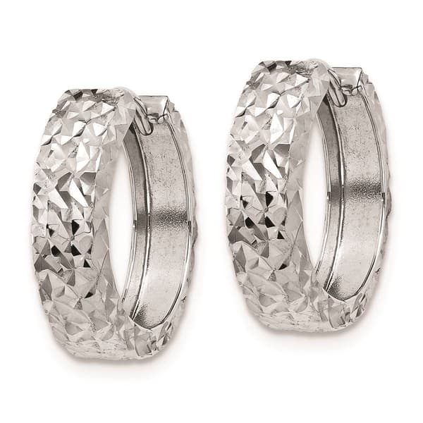 Gold Classics&#8482; 14kt. White Gold Diamond Hoop Earrings