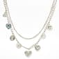Ashley Silver Plated Mixed Chain Necklace w/ Heart Charms - image 1