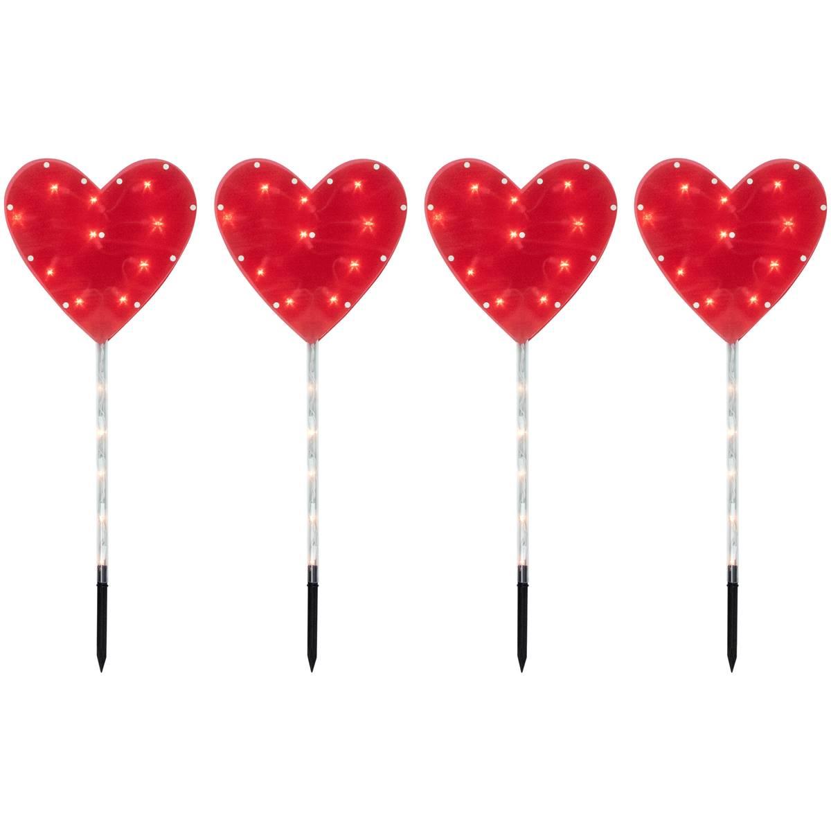 Northlight Seasonal 4ct Heart Valentine’s Day Lawn Stakes...