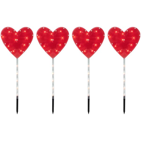 Northlight Seasonal 4ct Heart Valentine's Day Lawn Stakes Lights