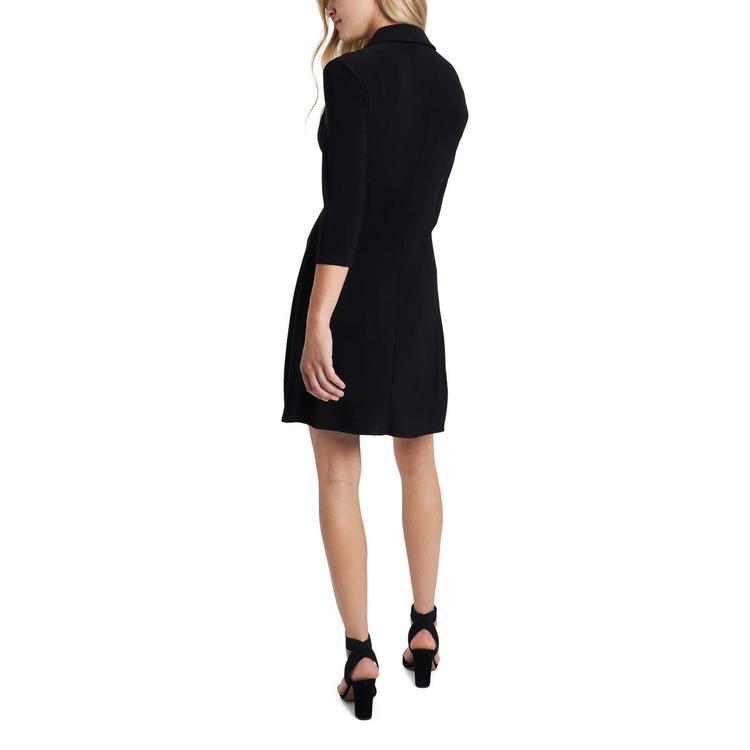 Womens MSK 3/4 Sleeve Half Zip Swing Shift Dress