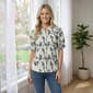 Womens Nanette Lepore Short Poet Sleeve Split Neck Vine Blouse - image 1