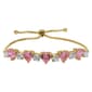 Yellow Gold Plated Pink CZ Heart Bracelet - image 1