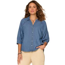 Petite Democracy Blw Elbw Slv Snap Bttn Dwn Shirt