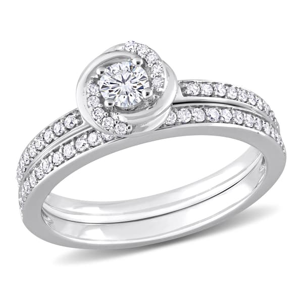 Diamond Classics(tm) 14kt. Gold 1/2ct. Diamond Swirl Bridal Ring Set