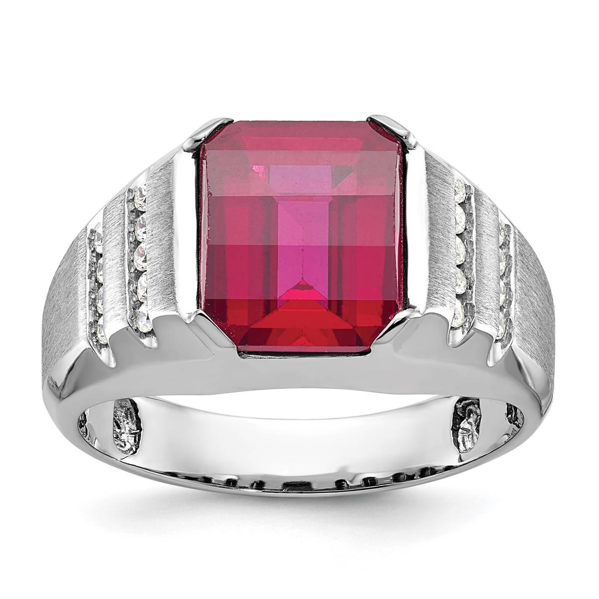 Mens Gentlemen’s Classics™ 14kt. White Gold Ruby Ring