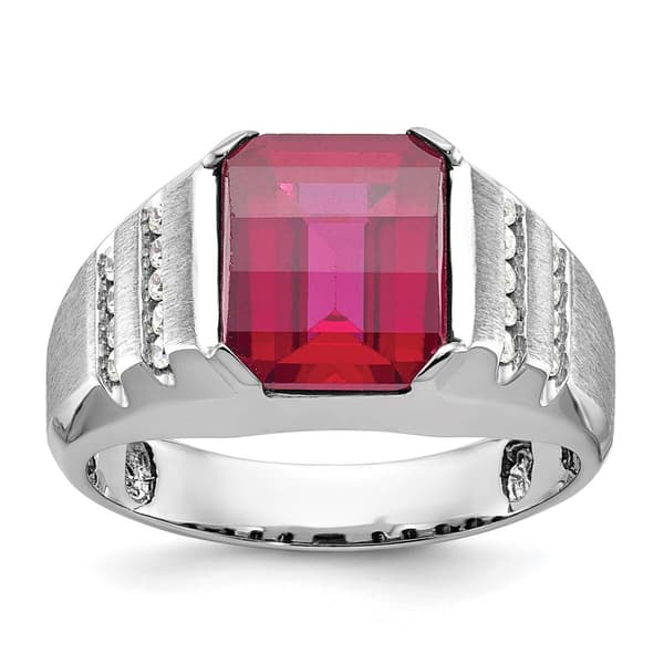 Mens Gentlemens Classics&#40;tm&#41; 14kt. White Gold Ruby Ring - image 