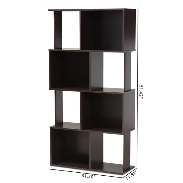 Baxton Studio Riva Geometric Wood Bookshelf