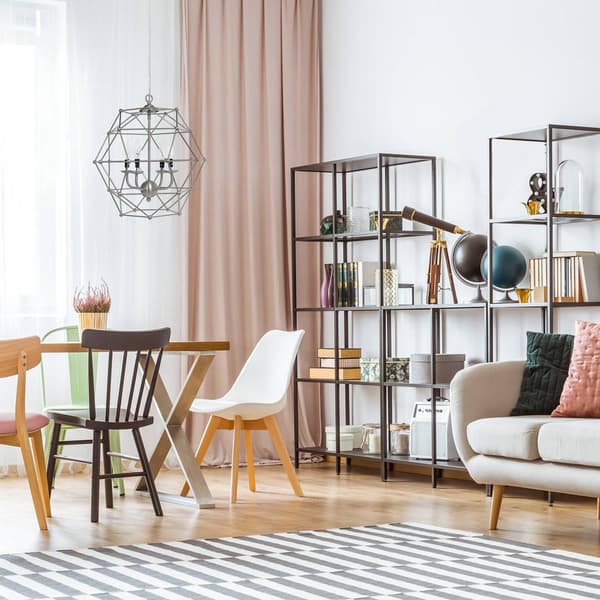 Elegant Designs Industrial 4 Bulb Hexagon Pendant Light