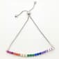 Silver Plated Rainbow Cubic Zirconia Round Bracelet - image 1