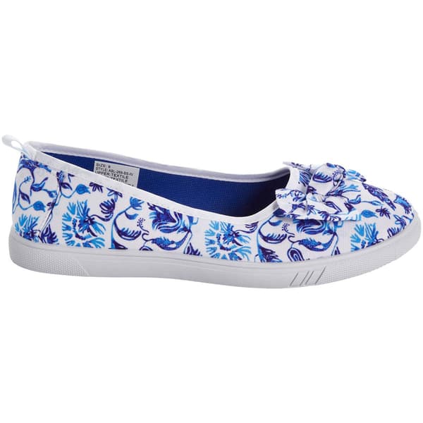 Womens Ashley Blue Floral Blue Canvas Flats