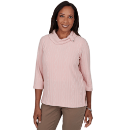 Womens Alfred Dunner Sunset Ridge 3/4 Sleeve Cowl Neck Sweater