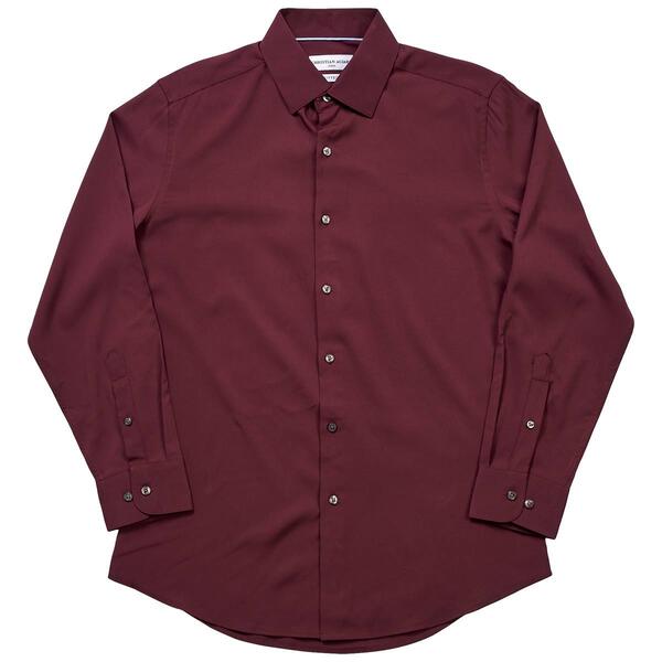 Mens Christian Aujard Fitted Dress Shirt - Dark Maroon - image 